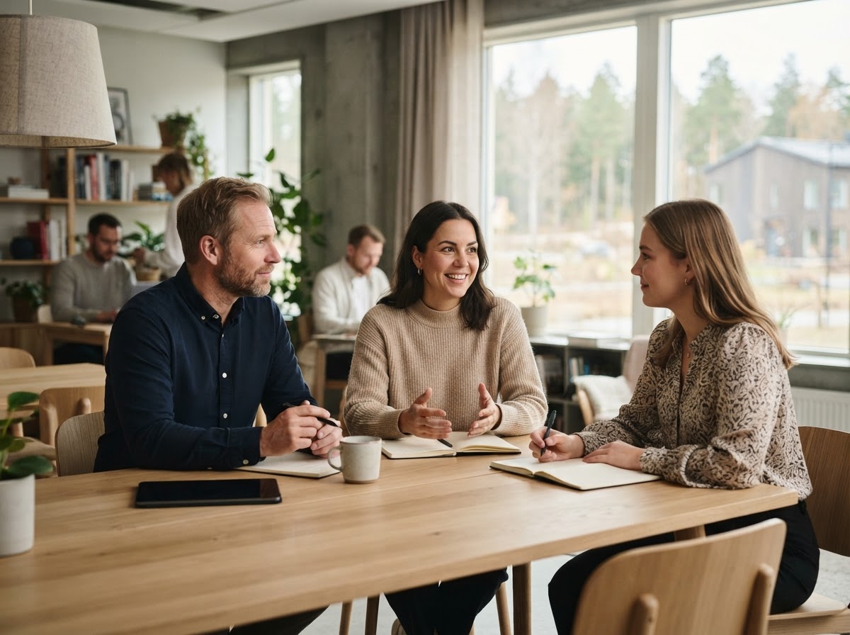 Dyning Sparlund team som granskar riskdata tillsammans